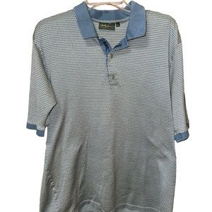 Bobby Jones Signature 100% Mercerized Cotton Polo‎ with Blue Check Pattern- XL